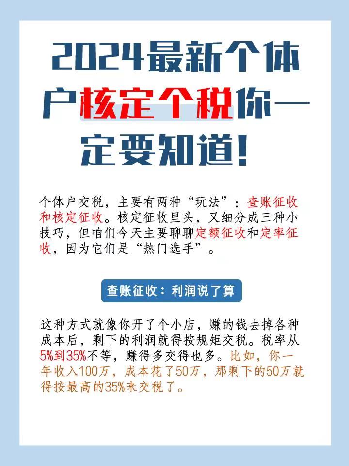 定西2024最新个体户核定个税你一定要知道！
